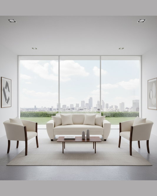 Set Trío Prime Medium | Sofá 1,77 m + 2 Poltronas | Lino Crudo