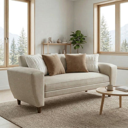 Sofá Sidney wood 1.80| Lino Tokio Crema