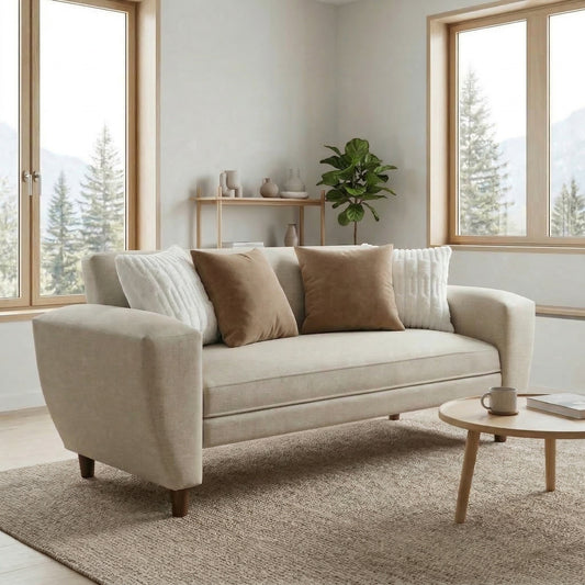 Sofá Sidney wood 1.80| Lino Tokio Crema